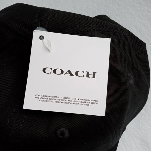 Coach Black Embroidered Logo Baseball Hat - Picture 1 of 9